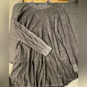 Tiered grey dress with cute neck line